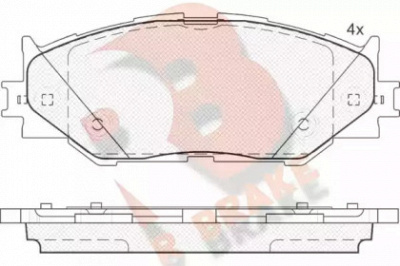 R BRAKE rb1750 -  Комплект тормозных колодок, дисковый тормоз